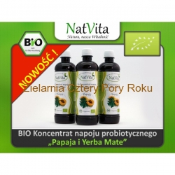 Napój probiotyczny Koncentrat Papaja i Yerba Mate NatVita 500 ml